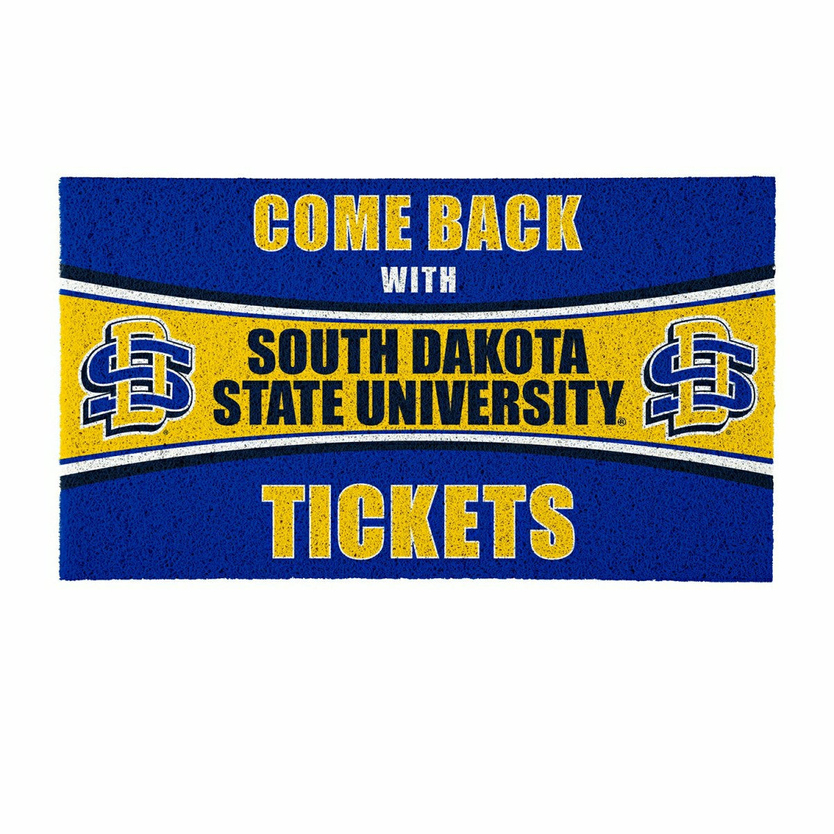 28" x 16" PVC Trapper Mat, Come Back with Tickets, South Dakota State