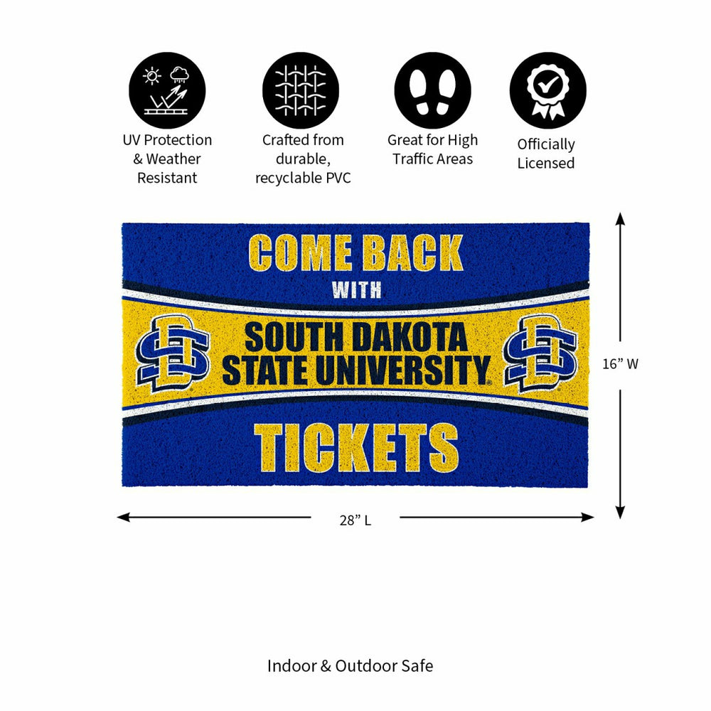 28" x 16" PVC Trapper Mat, Come Back with Tickets, South Dakota State