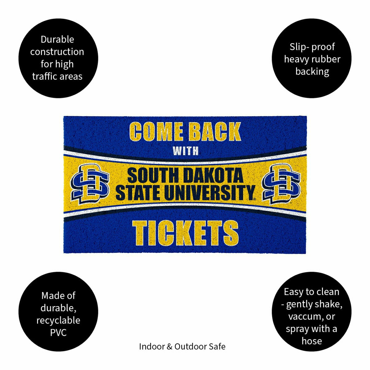 28" x 16" PVC Trapper Mat, Come Back with Tickets, South Dakota State