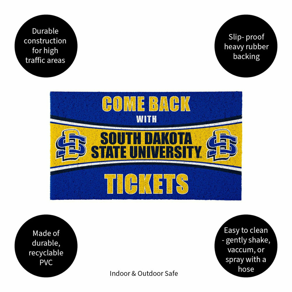 28" x 16" PVC Trapper Mat, Come Back with Tickets, South Dakota State