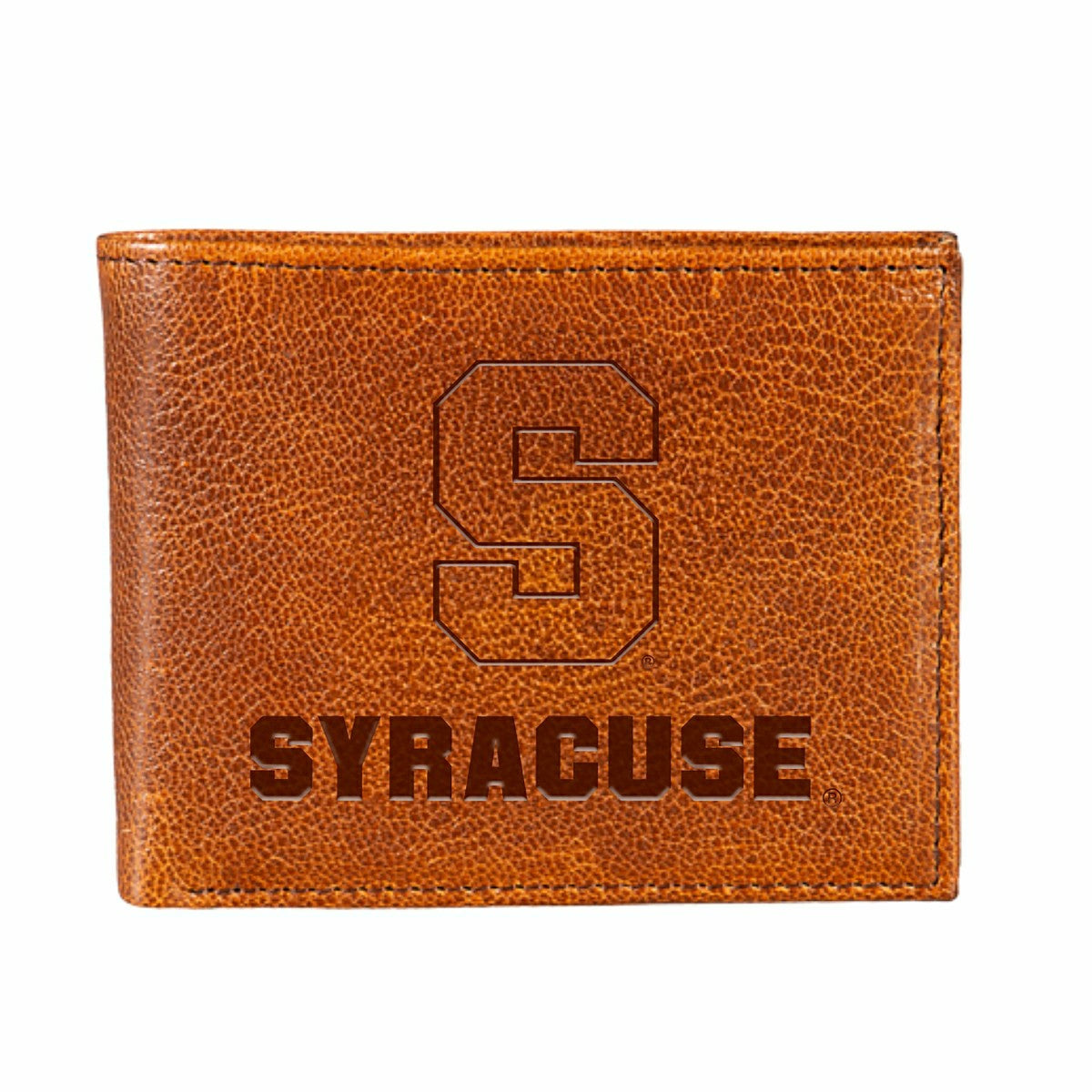 Syracuse University, Embossed 100% Genuine Tumbled Leather Passcase Bi