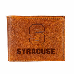 Syracuse University, Embossed 100% Genuine Tumbled Leather Passcase Bi