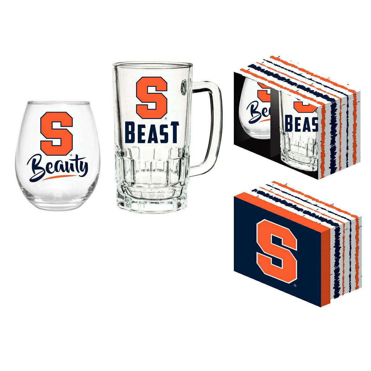Syracuse University, Stemless 17OZ Glass & Tankard 16OZ Gift Set