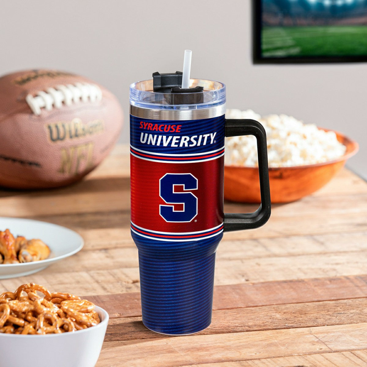40oz Stainless Steel Canyon Cup w/ Straw, Syracuse University