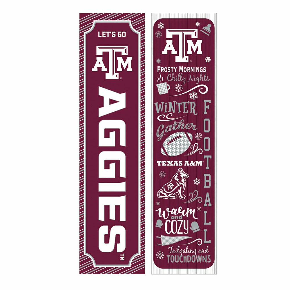 46" Double Sided Leaner, Texas A&M, Winter Seasonal