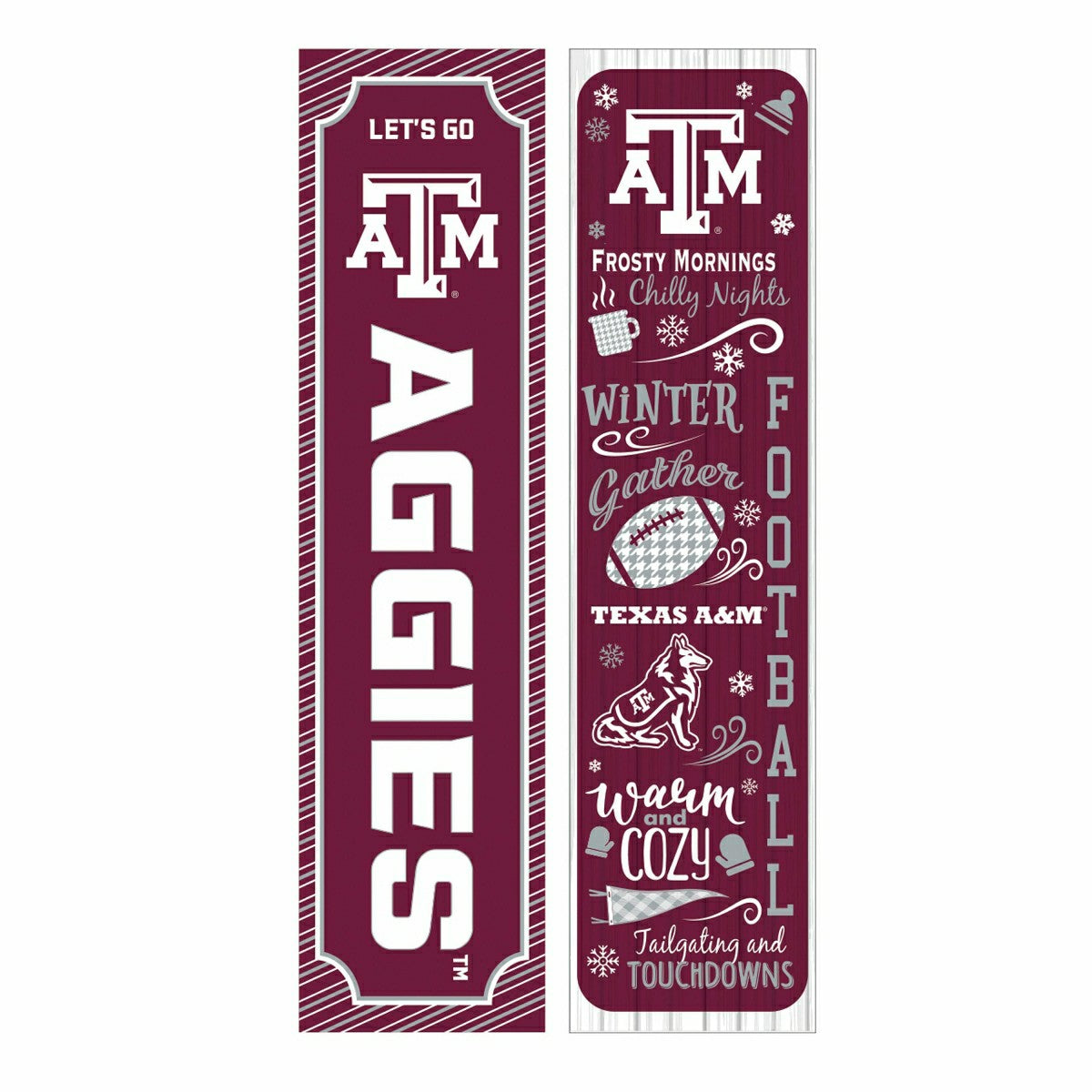 46" Double Sided Leaner, Texas A&M, Winter Seasonal