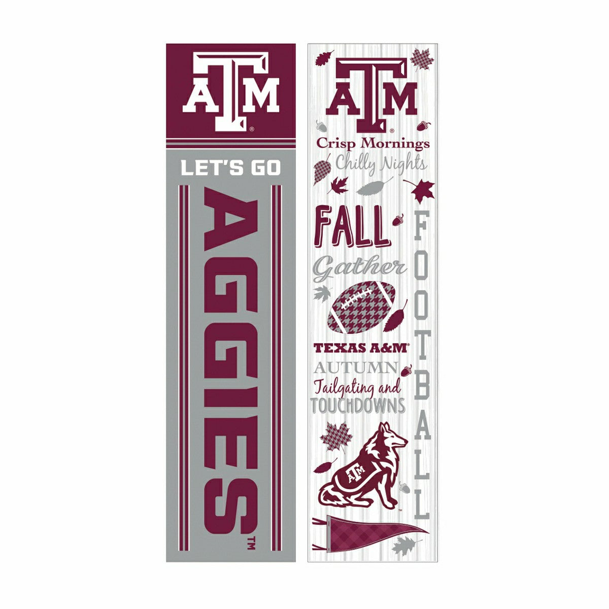 46" Double Sided Leaner, Texas A&M, Fall Seasonal