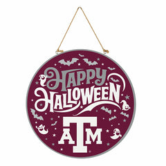 Texas A&M Halloween Round Door Décor with Hanging Rope, 18x18