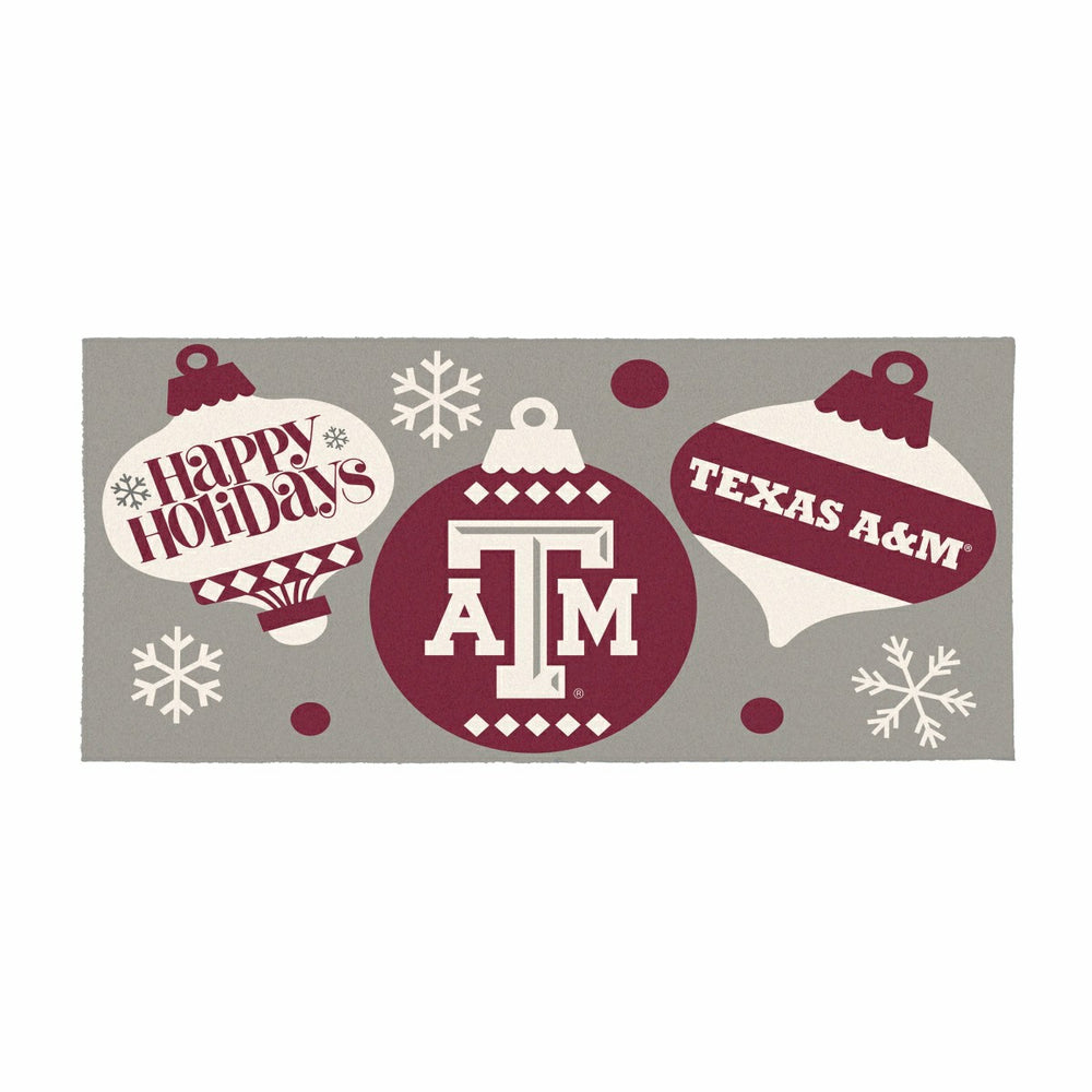 Texas A&M Holiday Flocked Coir Sassafras Switch Mat, 22"x10"