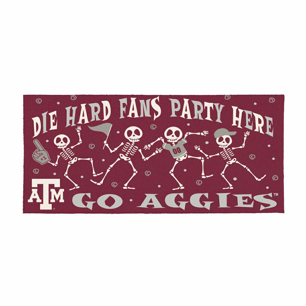 Texas A&M Flocked Coir Halloween Sassafras Switch Mat, 22"x10"