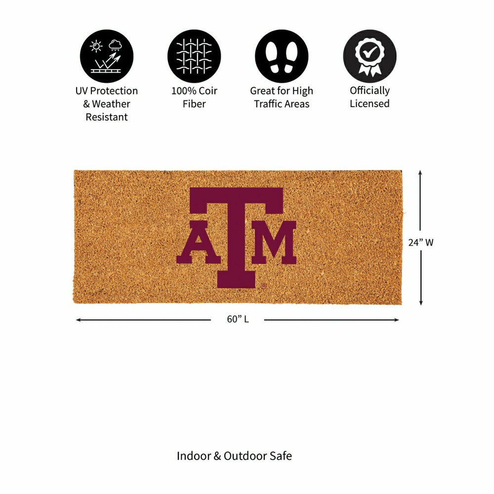 Texas A&M Extra Large Full Color Coir Mat, 60"x24"
