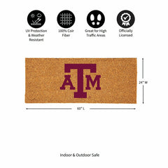 Texas A&M Extra Large Full Color Coir Mat, 60"x24"