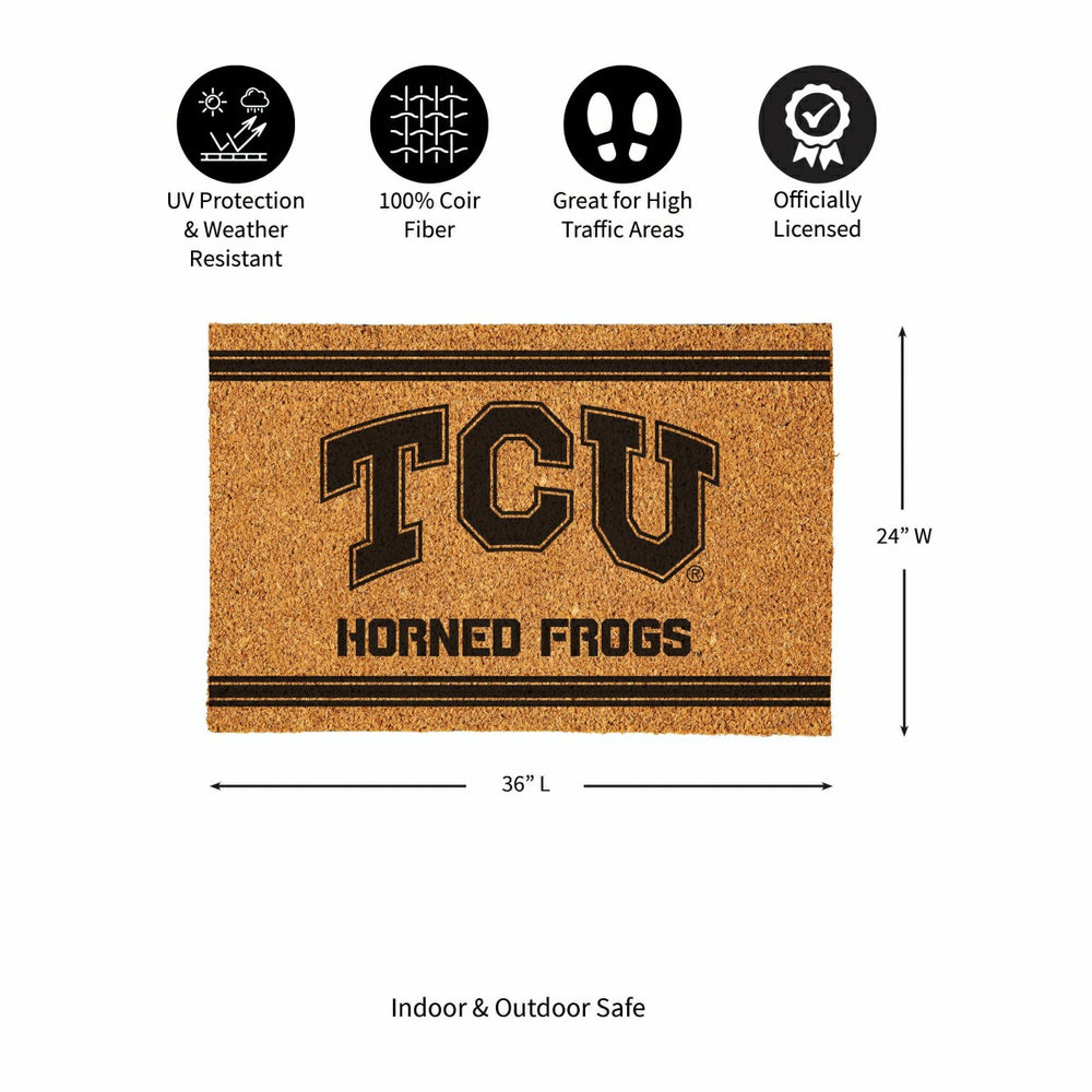 Texas Christian University Large One Color Coir Mat, 36"x24"