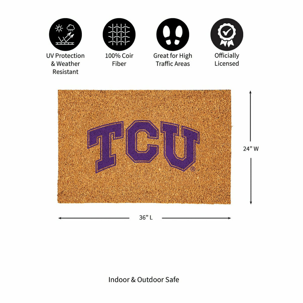Texas Christian University Large Full Color Coir Mat, 36"x24"