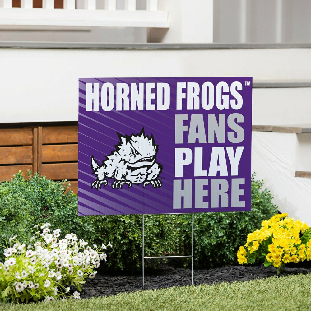 Texas Christian University Coroplast Yard Sign "Fans Play Here"