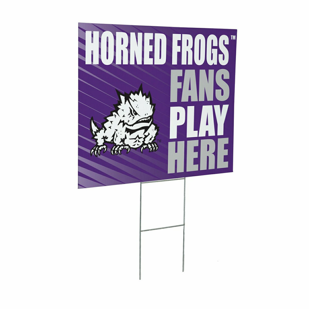Texas Christian University Coroplast Yard Sign "Fans Play Here"