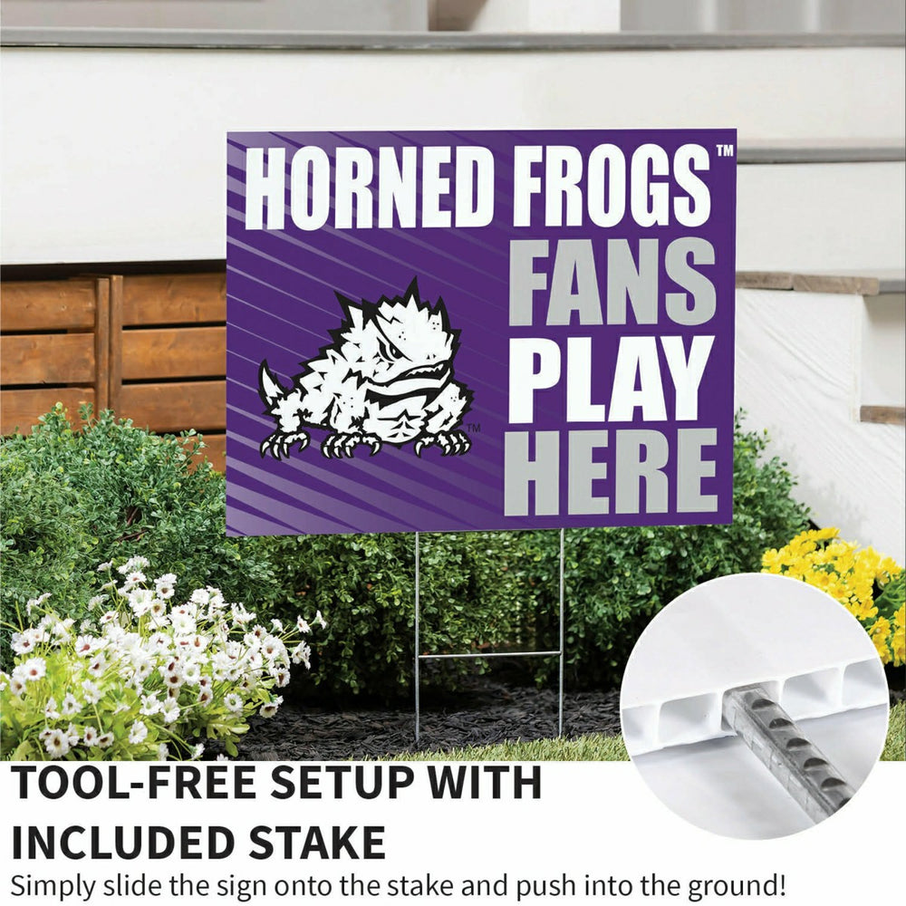 Texas Christian University Coroplast Yard Sign "Fans Play Here"