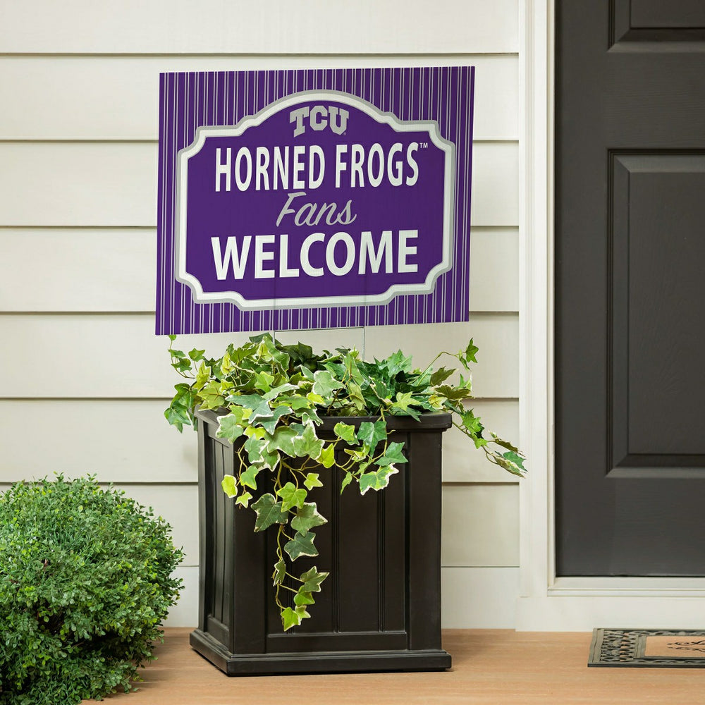 Texas Christian University Coroplast Yard Sign, "Fans Welcome"