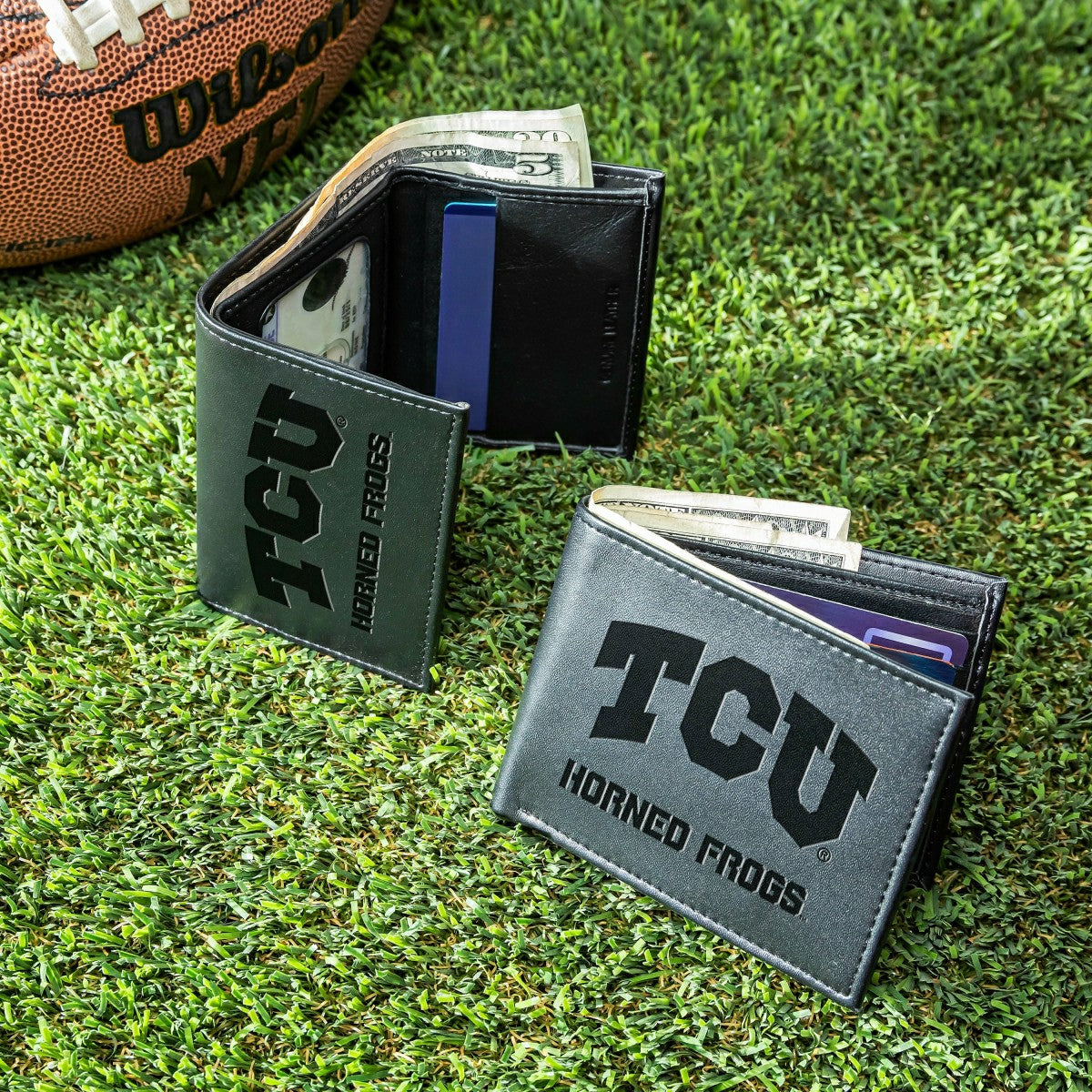 Texas Christian University, Bi-Fold and Tri-Fold Wallet Gift Set, Blac