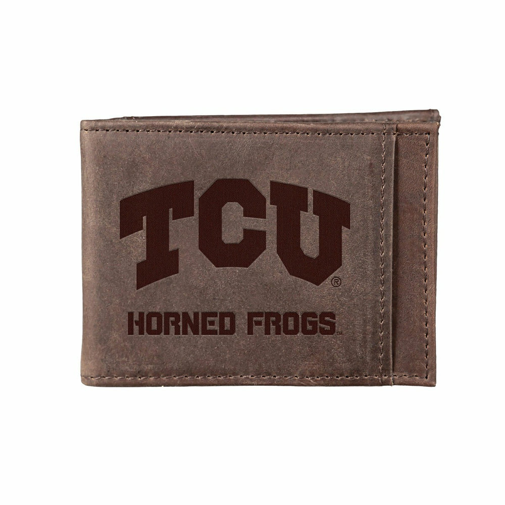 Front Pocket Wallet w/ RFID Blocking, Texas Christian University, Brow