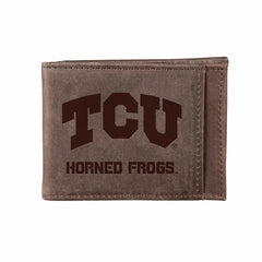 Front Pocket Wallet w/ RFID Blocking, Texas Christian University, Brow
