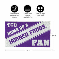 Texas Christian University, PVC Mat COLOR, Home of a Fan