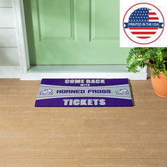 28" x 16" PVC Trapper Mat, Come Back with Tickets, Texas Christian Uni