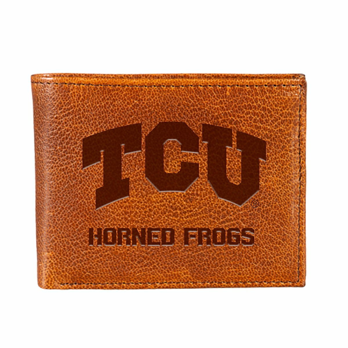 Texas Christian University, Embossed 100% Genuine Tumbled Leather Pass