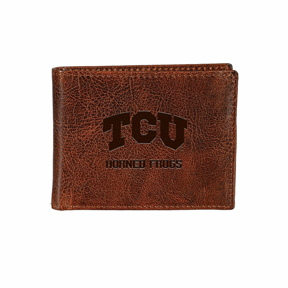 Texas Christian University, Embossed 100% Genuine Tumbled Leather Pass