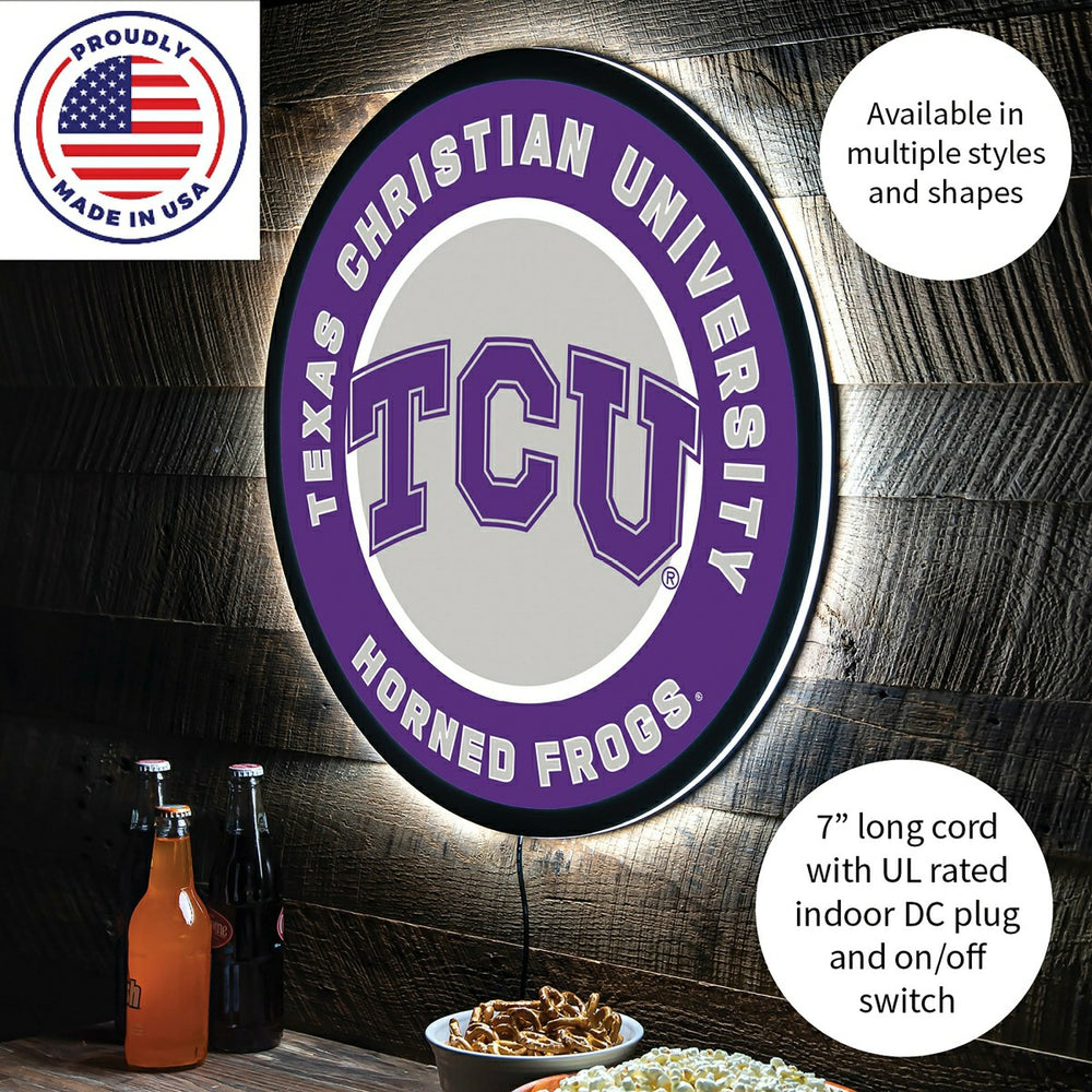 LED Wall Decor, Round, Texas Christian University