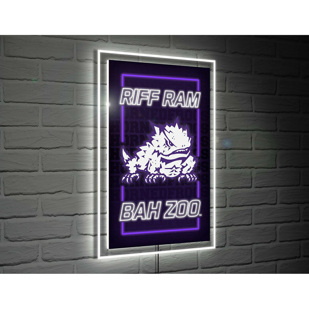 Texas Christian University College Rectangle Neolite LED Decor