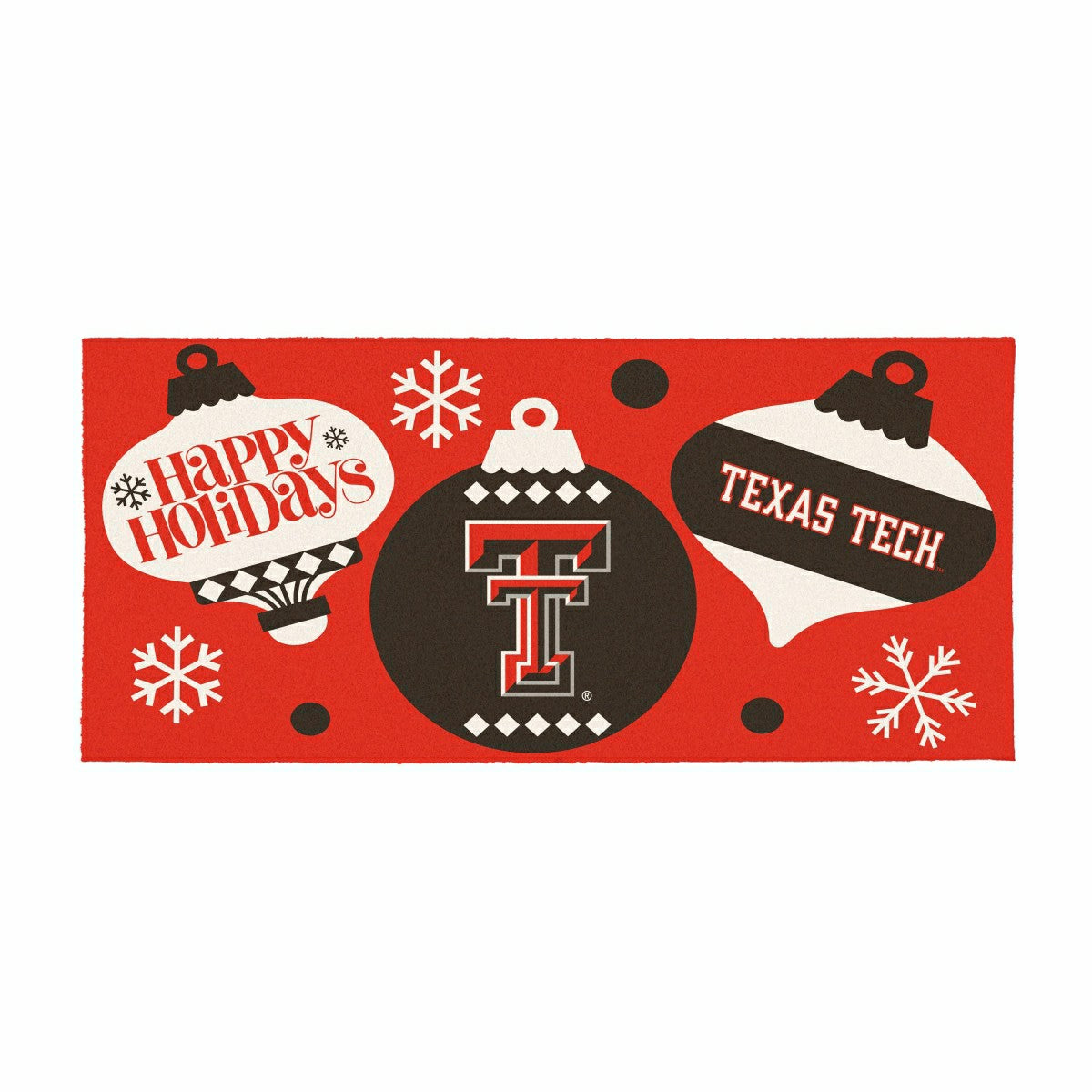 Texas Tech University Holiday Flocked Coir Sassafras Switch Mat, 22"x1