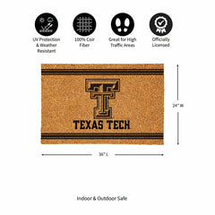 Texas Tech University Large One Color Coir Mat, 36"x24"