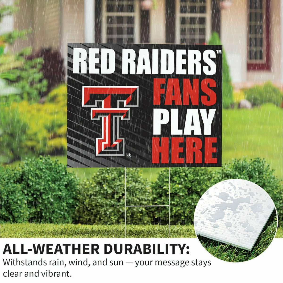 Texas Tech University Coroplast Yard Sign "Fans Play Here"
