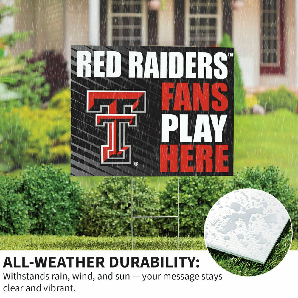 Texas Tech University Coroplast Yard Sign "Fans Play Here"