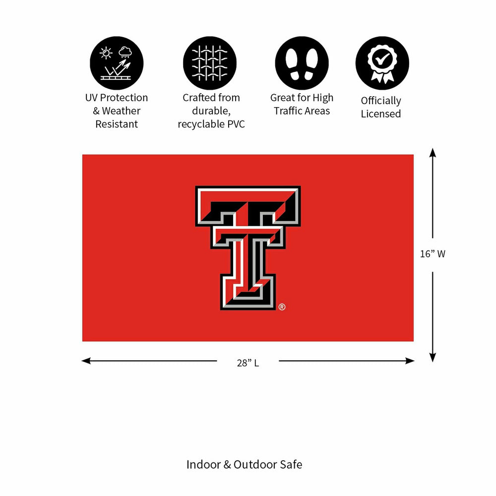 Full Color PVC Mat, 16" x 28", Texas Tech University