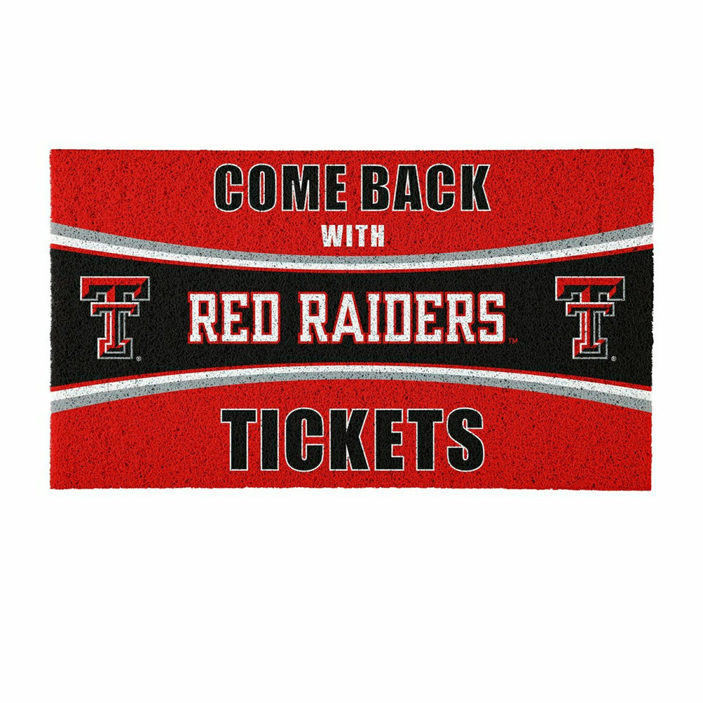 28" x 16" PVC Trapper Mat, Come Back with Tickets, Texas Tech Universi