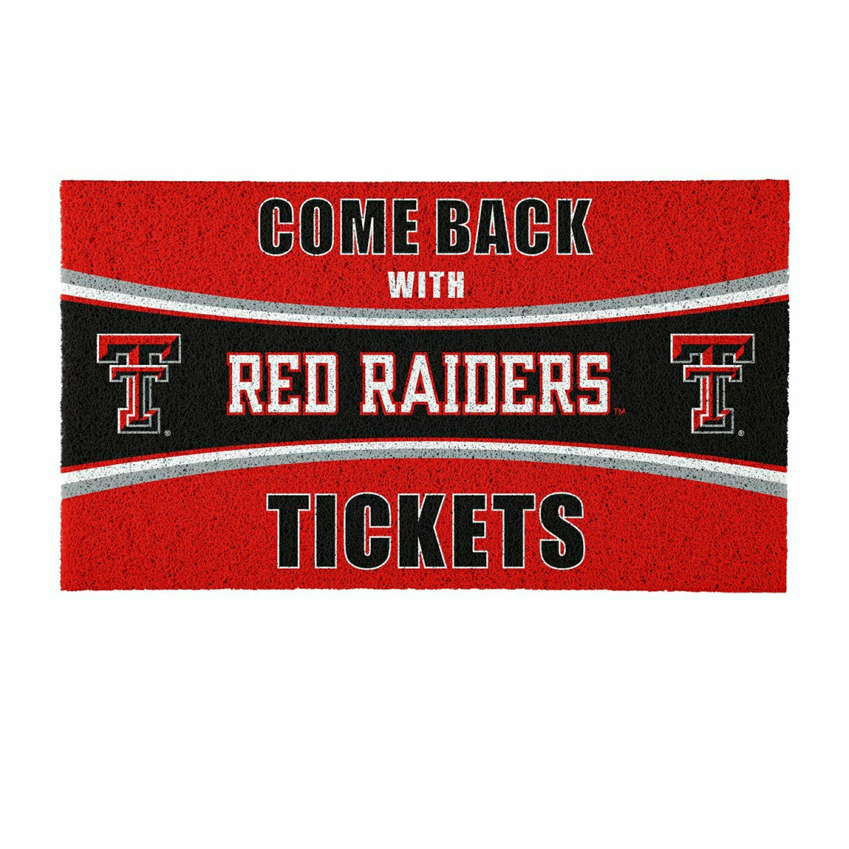 28" x 16" PVC Trapper Mat, Come Back with Tickets, Texas Tech Universi