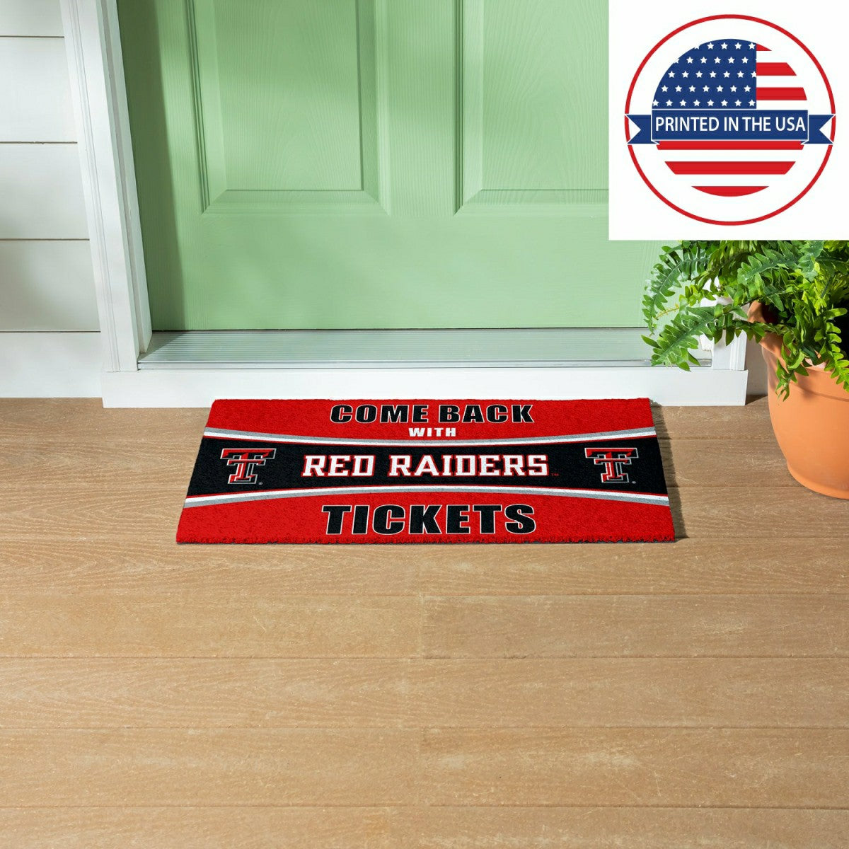 28" x 16" PVC Trapper Mat, Come Back with Tickets, Texas Tech Universi