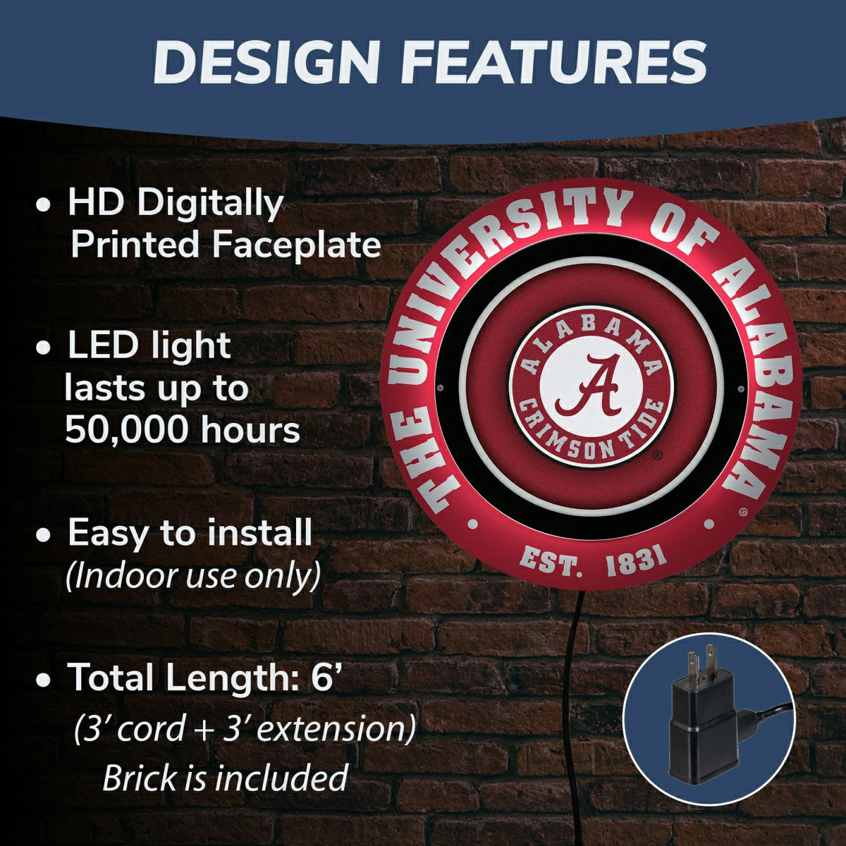University of Alabama, Metal Lite, Round
