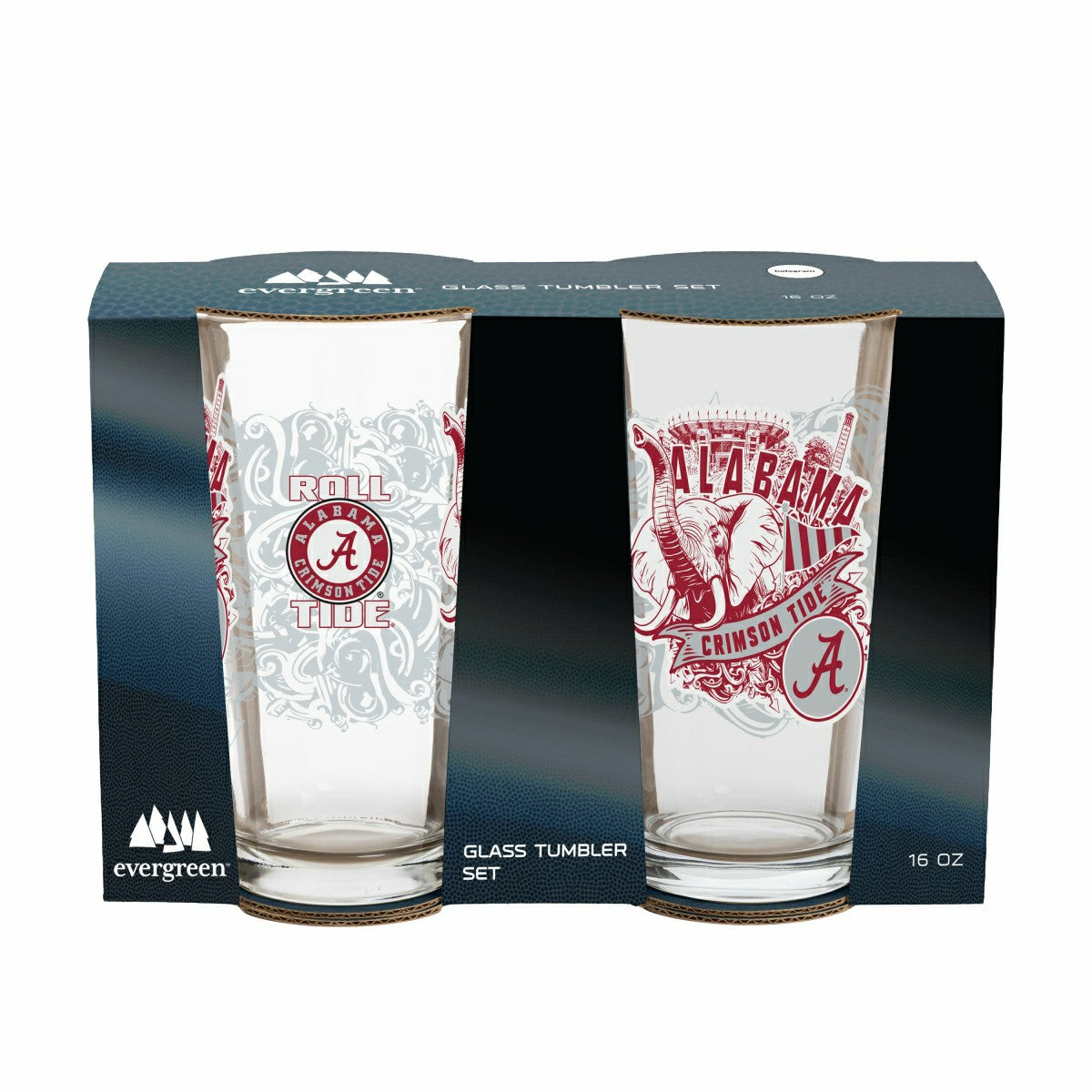 University of Alabama 16oz Glass pint, Set of 2