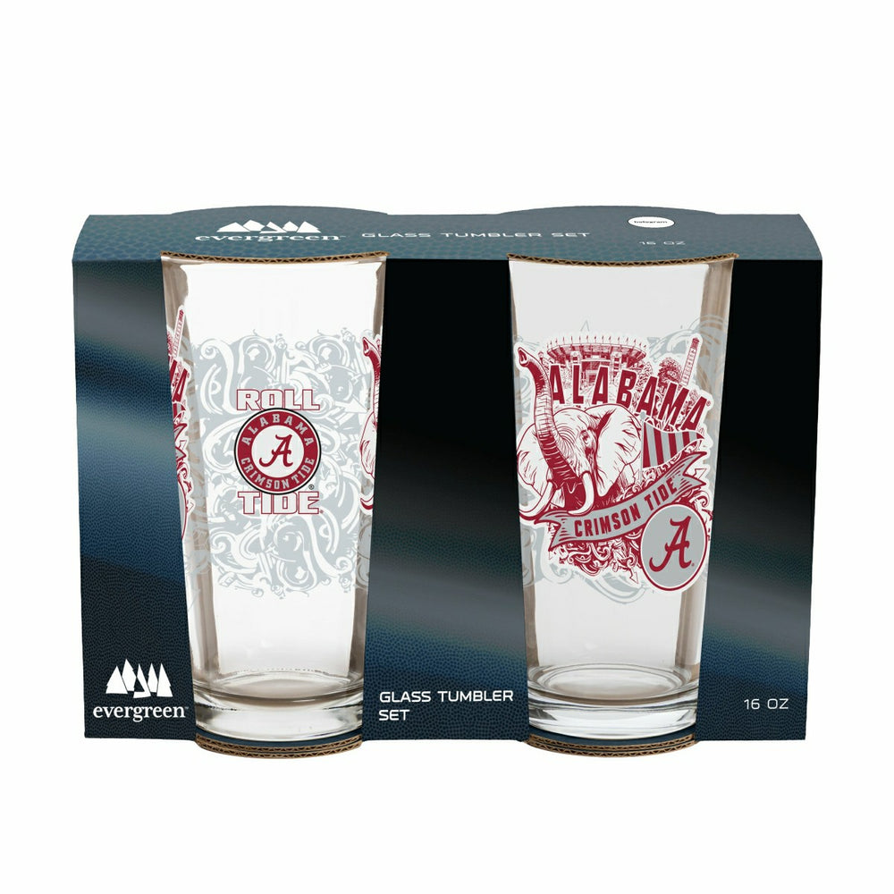 University of Alabama 16oz Glass pint, Set of 2