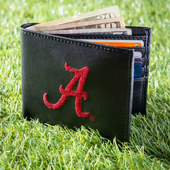 University of Alabama Black Bi-Fold Embroidered Wallet w/ RFID Blocking