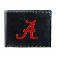 University of Alabama Black Bi-Fold Embroidered Wallet w/ RFID Blocking