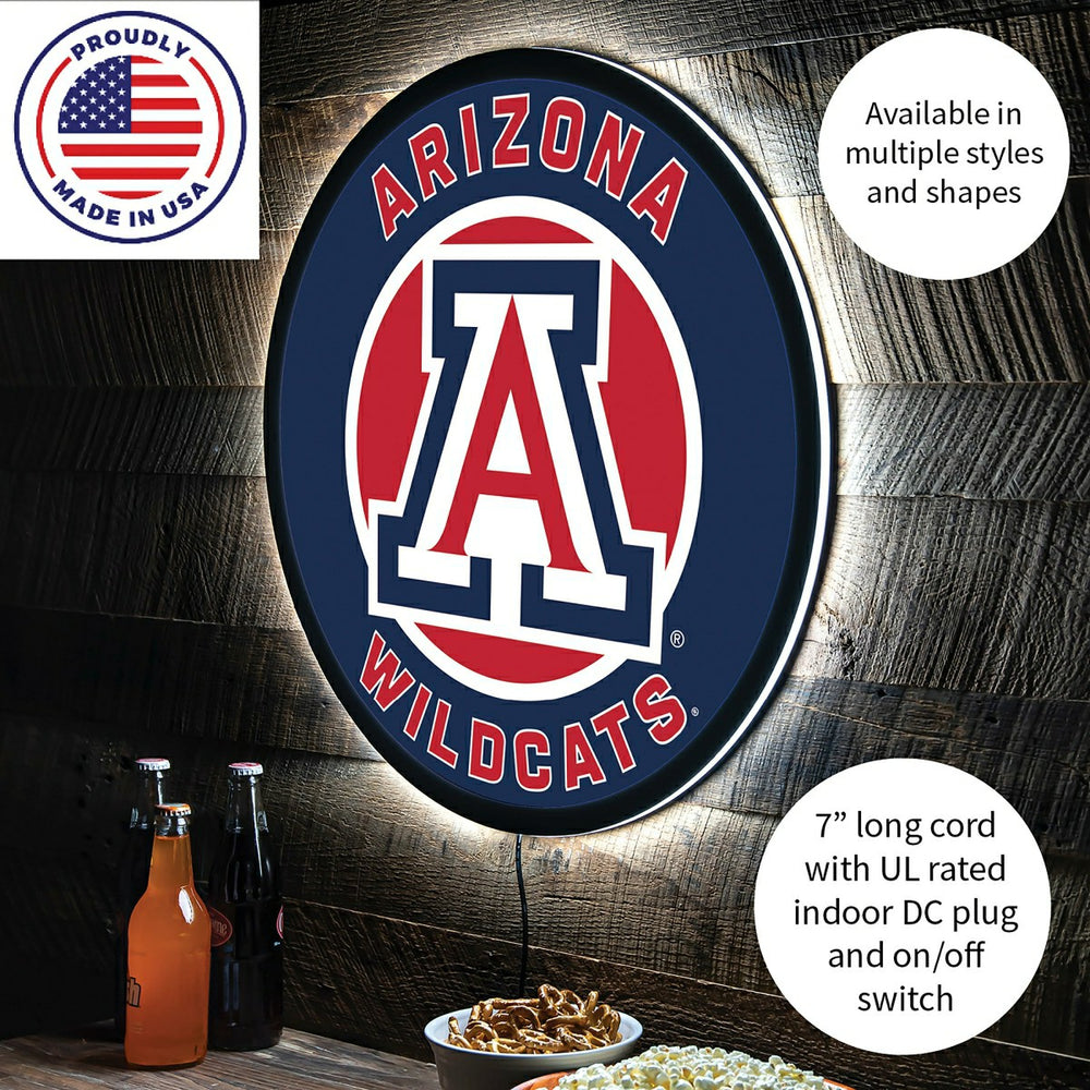 LED Wall Decor, Round, University of Arizona