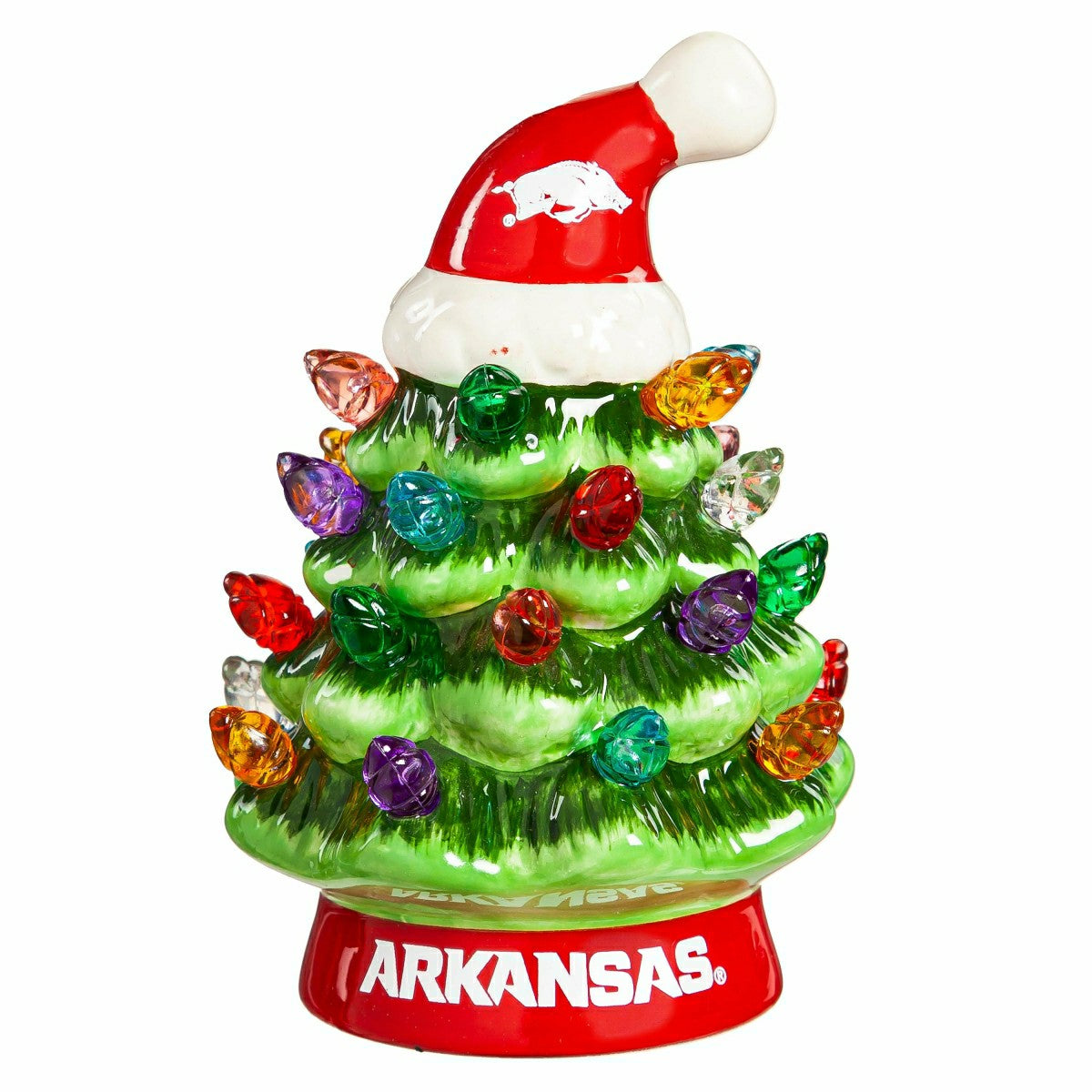 4" Mini LED Tabletop Christmas Tree, Set of 2, University of Arkansas