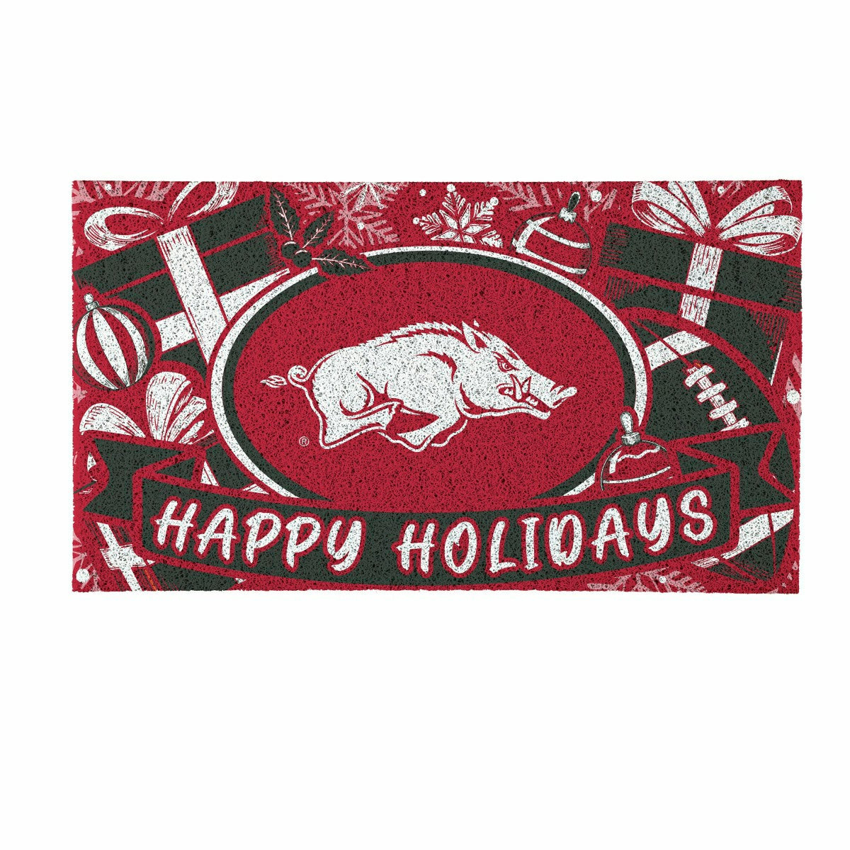 University of Arkansas Holiday PVC Mat, 28"x16"