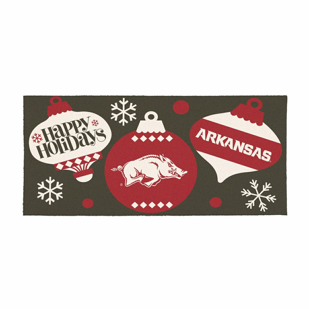 University of Arkansas Holiday Flocked Coir Sassafras Switch Mat, 22"x