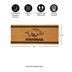 University of Arkansas Extra Large One Color Coir Mat, 60"x24"