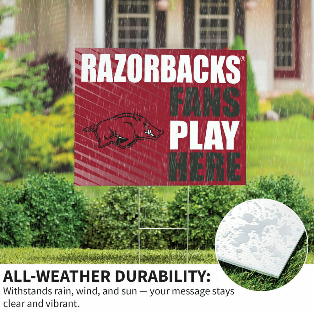 University of Arkansas Coroplast Yard Sign "Fans Play Here"